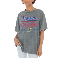 Women's Gameday Couture Gray Kansas Jayhawks Here To Play Oversized T-Shirt
