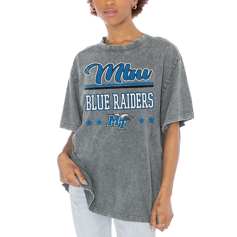 Women's Gameday Couture Gray MTSU Blue Raiders Here To Play Oversized T-Shirt