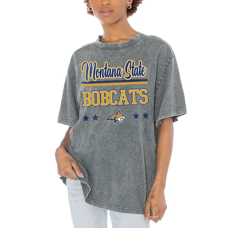 Women's Gameday Couture Gray Montana State Bobcats Here To Play Oversized T-Shirt