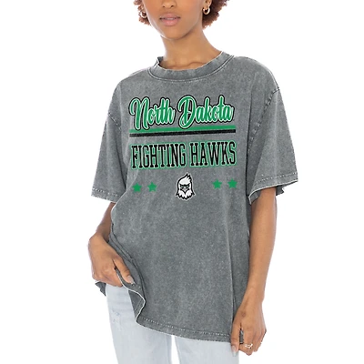 Women's Gameday Couture Gray North Dakota Here To Play Oversized T-Shirt