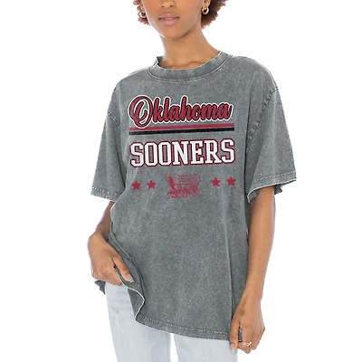 Women's Gameday Couture Gray Oklahoma Sooners Here To Play Oversized T-Shirt