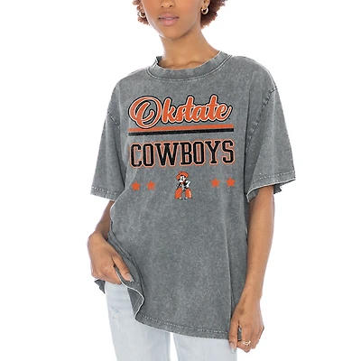 Women's Gameday Couture Gray Oklahoma State Cowboys Here To Play Oversized T-Shirt