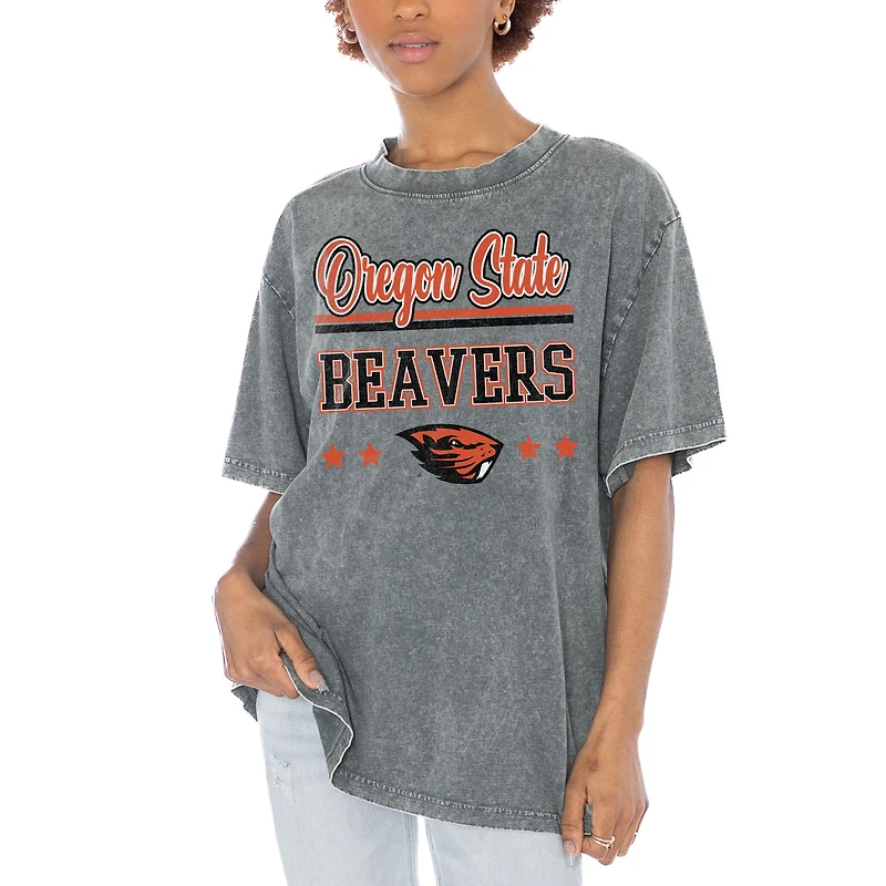 Women's Gameday Couture Gray Oregon State Beavers Here To Play Oversized T-Shirt