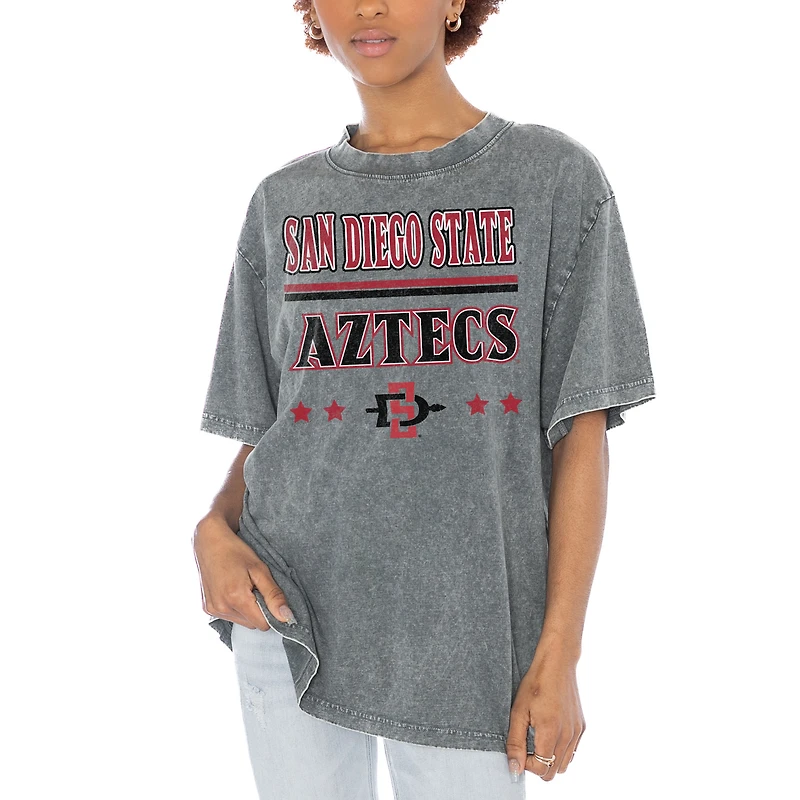 Women's Gameday Couture Gray San Diego State Aztecs Here To Play Oversized T-Shirt
