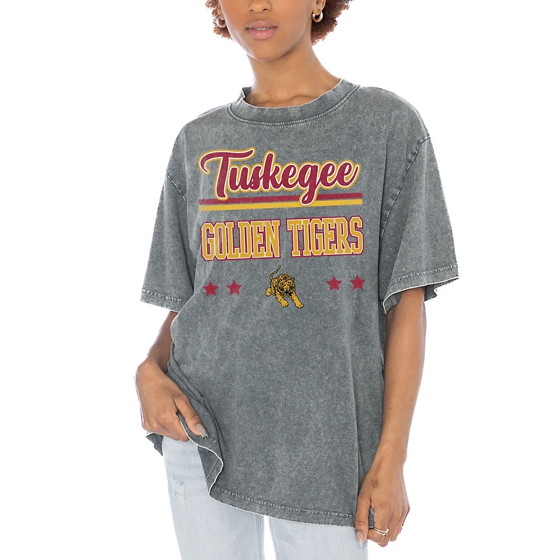 Women's Gameday Couture Gray Tuskegee Golden Tigers Here To Play Oversized T-Shirt