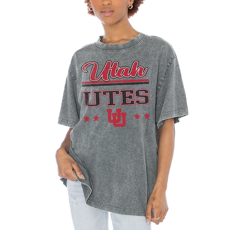 Women's Gameday Couture Gray Utah Utes Here To Play Oversized T-Shirt