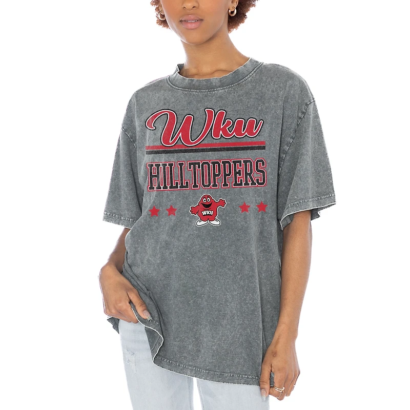 Women's Gameday Couture Gray Western Kentucky Hilltoppers Here To Play Oversized T-Shirt
