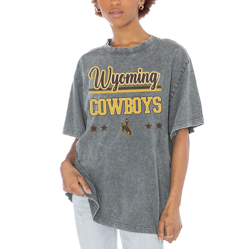 Women's Gameday Couture Gray Wyoming Cowboys Here To Play Oversized T-Shirt