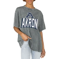 Women's Gameday Couture Gray Akron Zips Solid Defense Oversized T-Shirt