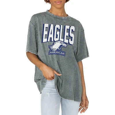 Women's Gameday Couture Gray American University Eagles Solid Defense Oversized T-Shirt