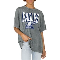Women's Gameday Couture Gray American University Eagles Solid Defense Oversized T-Shirt