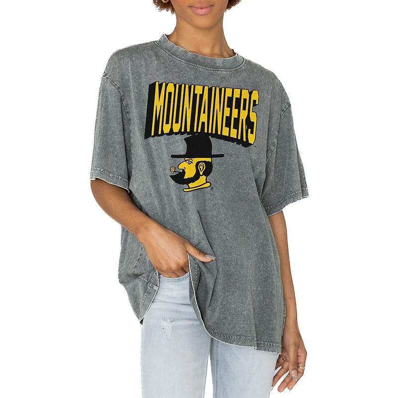 Women's Gameday Couture Gray Appalachian State Mountaineers Solid Defense Oversized T-Shirt