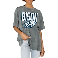 Women's Gameday Couture Gray Bucknell Bison Solid Defense Oversized T-Shirt
