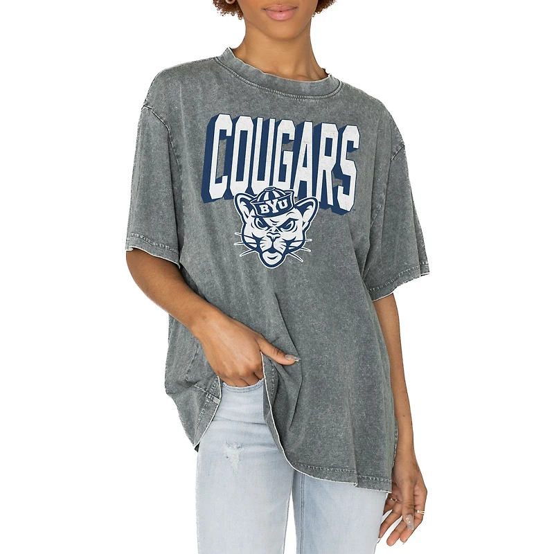 Women's Gameday Couture Gray BYU Cougars Solid Defense Oversized T-Shirt