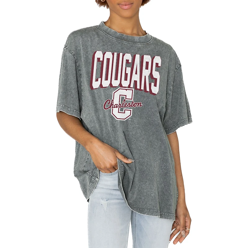Women's Gameday Couture Gray Charleston Cougars Solid Defense Oversized T-Shirt