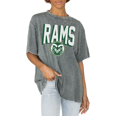 Women's Gameday Couture Gray Colorado State Rams Solid Defense Oversized T-Shirt