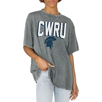 Women's Gameday Couture Gray Case Western Reserve Spartans Solid Defense Oversized T-Shirt