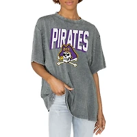 Women's Gameday Couture Gray ECU Pirates Solid Defense Oversized T-Shirt