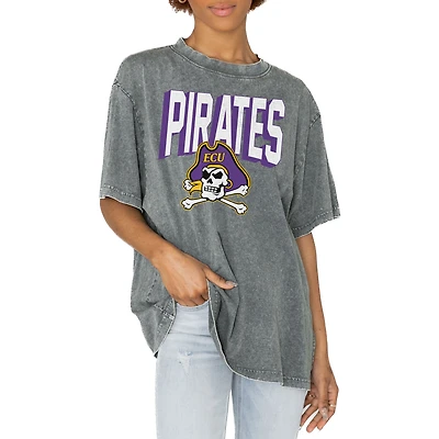 Women's Gameday Couture Gray ECU Pirates Solid Defense Oversized T-Shirt