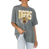 Women's Gameday Couture Gray Grambling Tigers Solid Defense Oversized T-Shirt