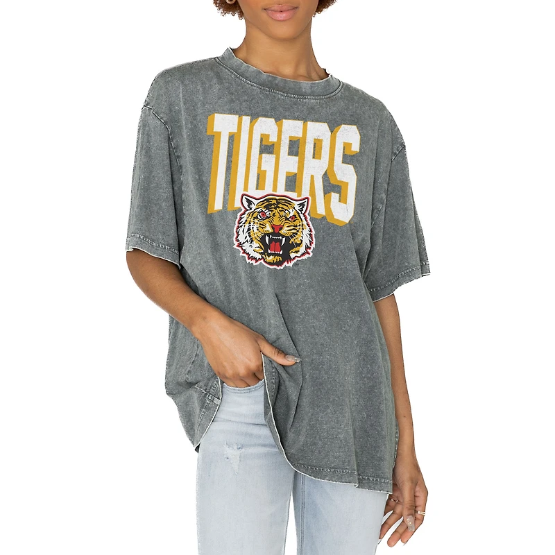 Women's Gameday Couture Gray Grambling Tigers Solid Defense Oversized T-Shirt