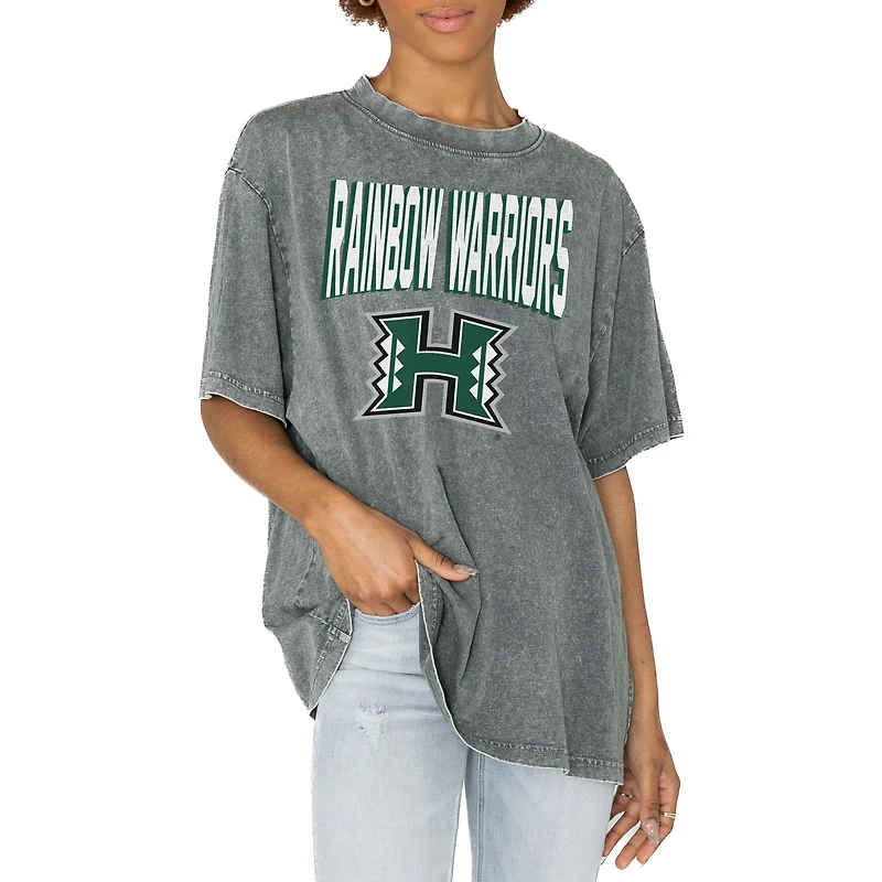 Women's Gameday Couture Gray Hawaii Warriors Solid Defense Oversized T-Shirt