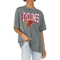Women's Gameday Couture Gray Iowa State Cyclones Solid Defense Oversized T-Shirt