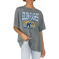 Women's Gameday Couture Gray Kent State Golden Flashes Solid Defense Oversized T-Shirt