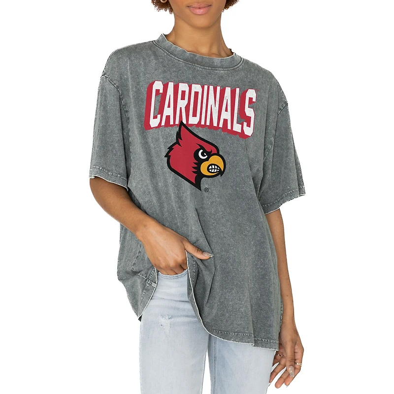 Women's Gameday Couture Gray Louisville Cardinals Solid Defense Oversized T-Shirt