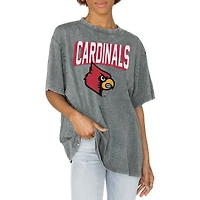 Women's Gameday Couture Gray Louisville Cardinals Solid Defense Oversized T-Shirt