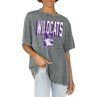 Women's Gameday Couture Gray Northwestern Wildcats Solid Defense Oversized T-Shirt