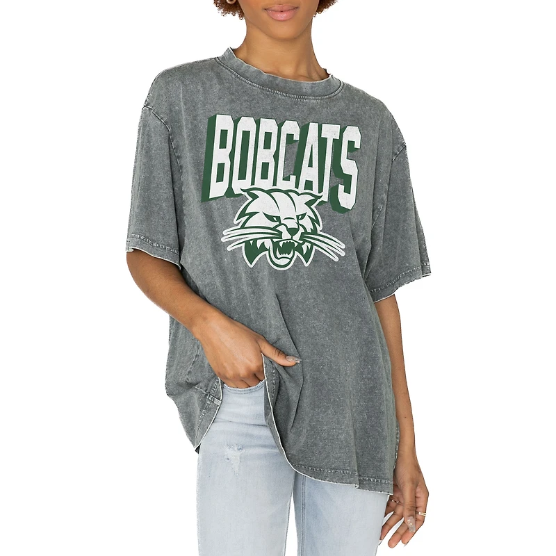 Women's Gameday Couture Gray Ohio Bobcats Solid Defense Oversized T-Shirt