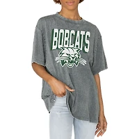 Women's Gameday Couture Gray Ohio Bobcats Solid Defense Oversized T-Shirt