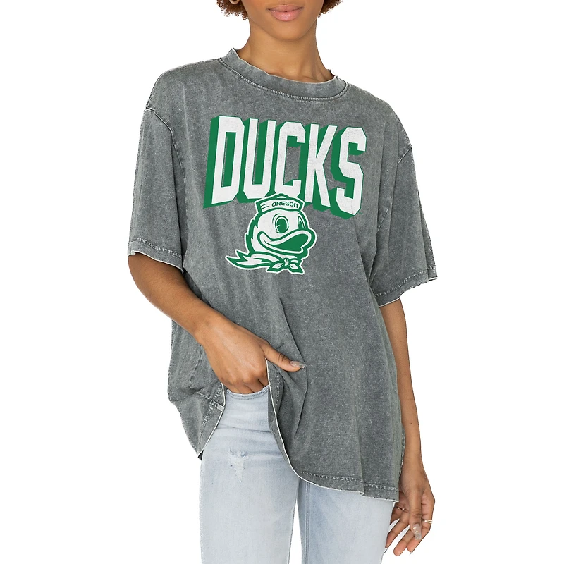 Women's Gameday Couture Gray Oregon Ducks Solid Defense Oversized T-Shirt