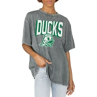Women's Gameday Couture Gray Oregon Ducks Solid Defense Oversized T-Shirt