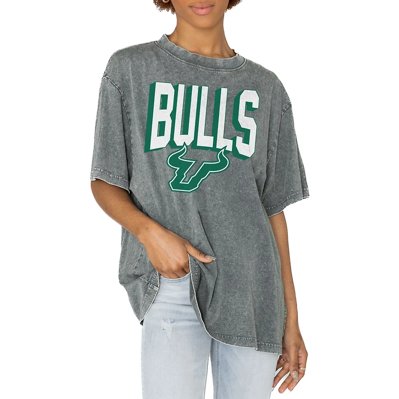 Women's Gameday Couture Gray South Florida Bulls Solid Defense Oversized T-Shirt