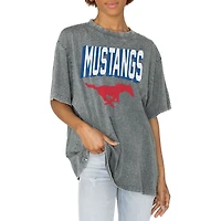 Women's Gameday Couture Gray SMU Mustangs Solid Defense Oversized T-Shirt