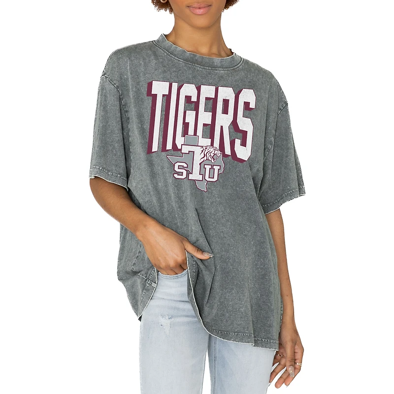 Women's Gameday Couture Gray Texas Southern Tigers Solid Defense Oversized T-Shirt