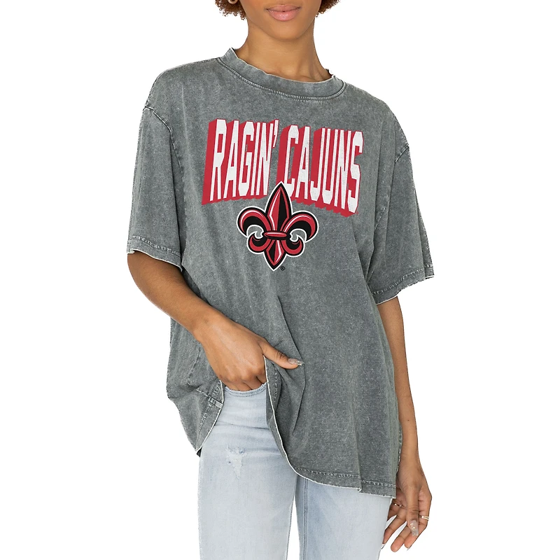 Women's Gameday Couture Gray Louisiana Ragin' Cajuns Solid Defense Oversized T-Shirt