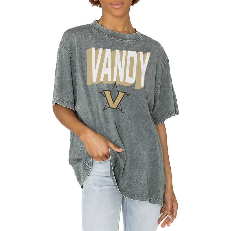 Women's Gameday Couture Gray Vanderbilt Commodores Solid Defense Oversized T-Shirt