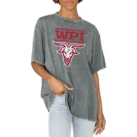 Women's Gameday Couture Gray Worcester Polytechnic Institute Engineers Solid Defense Oversized T-Shirt