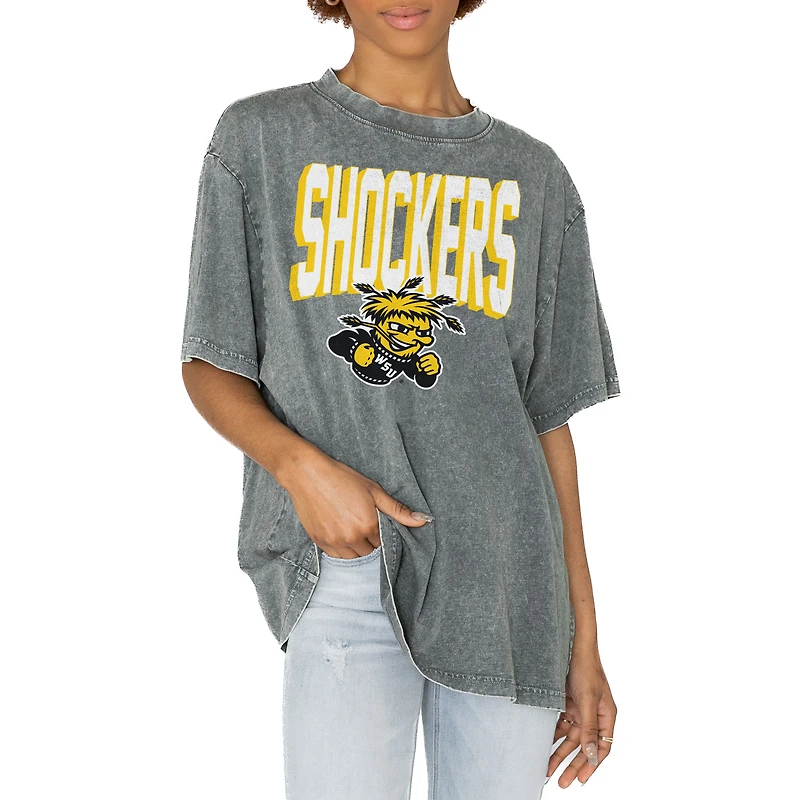 Women's Gameday Couture Gray Wichita State Shockers Solid Defense Oversized T-Shirt
