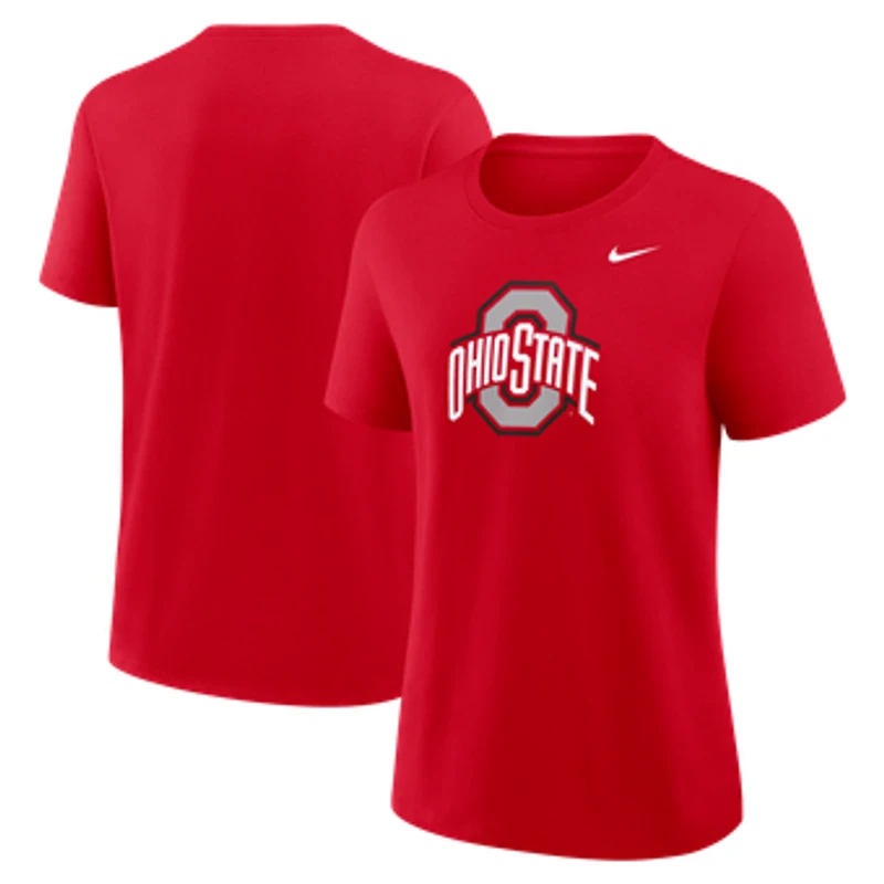 Women's Nike Scarlet Ohio State Buckeyes Primary Logo T-Shirt