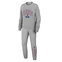 Women's WEAR by Erin Andrews Gray Chicago Cubs  Knitted Lounge Set