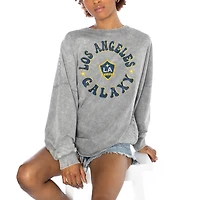 Women's Gameday Couture  Gray LA Galaxy Faded Design Pullover Sweatshirt