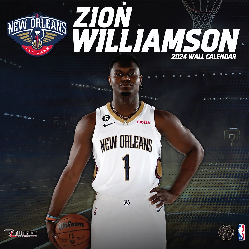 Zion Williamson New Orleans Pelicans 2024 12" x 12" Player Wall Calendar