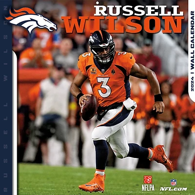 Russell Wilson Denver Broncos 2024 12" x 12" Player Wall Calendar