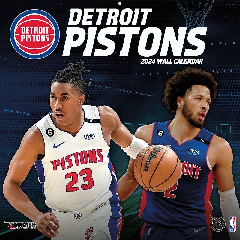 Detroit Pistons 2024 12'' x 12'' Team Wall Calendar