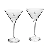 Southeastern Oklahoma State Savage Storm Two-Piece Traditional 10oz. Martini Glass Set