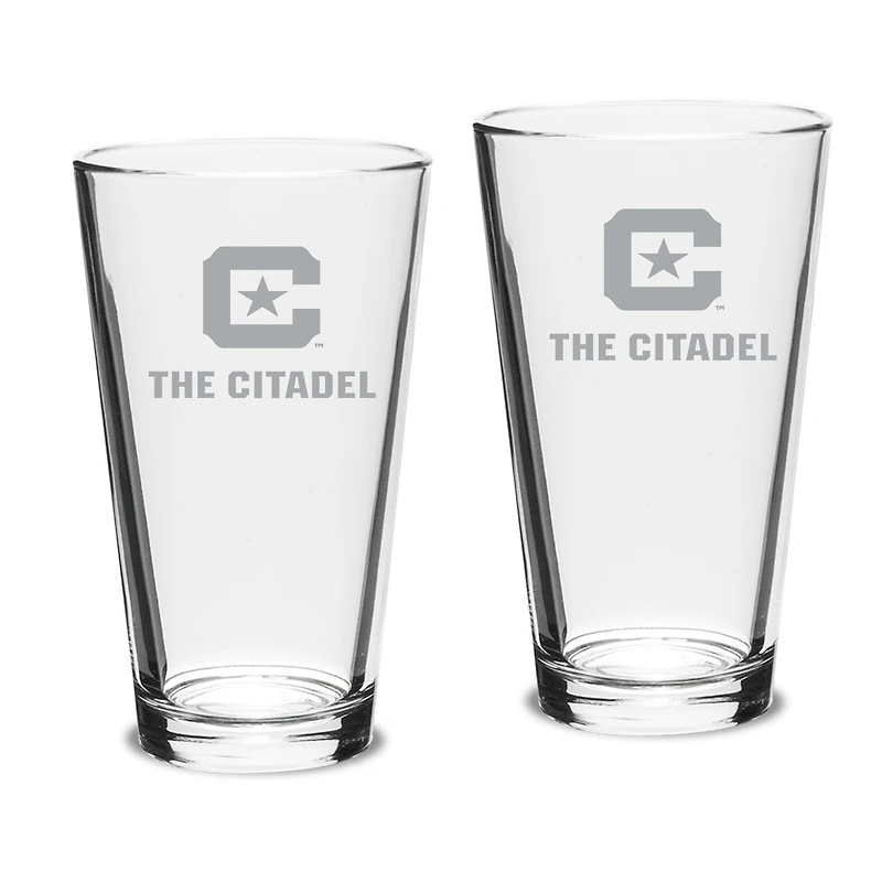 Citadel Bulldogs 16oz. Two-Piece Classic Pub Glass Set